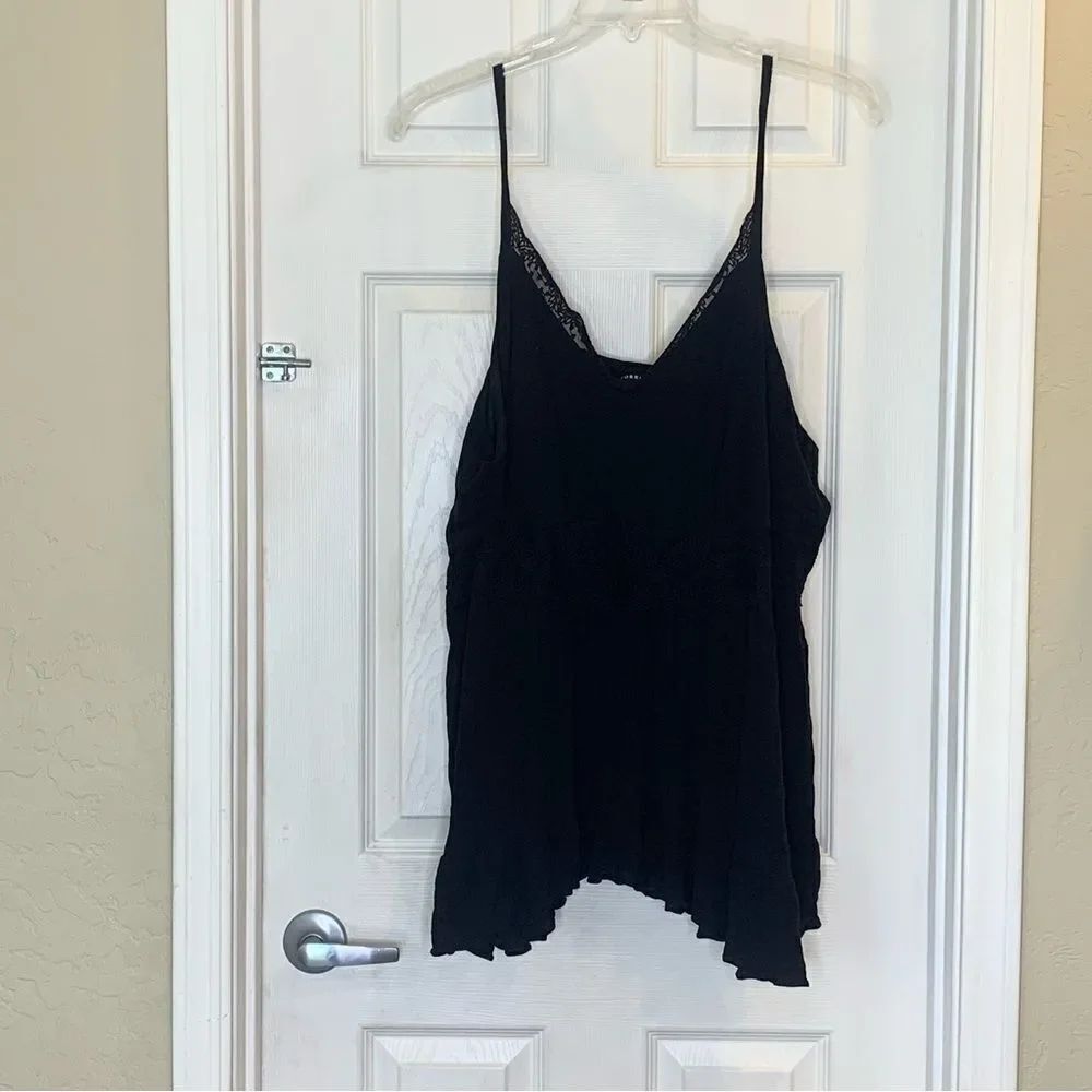 Torrid Black Lace Trim Women's Tank Top Size 5/5X